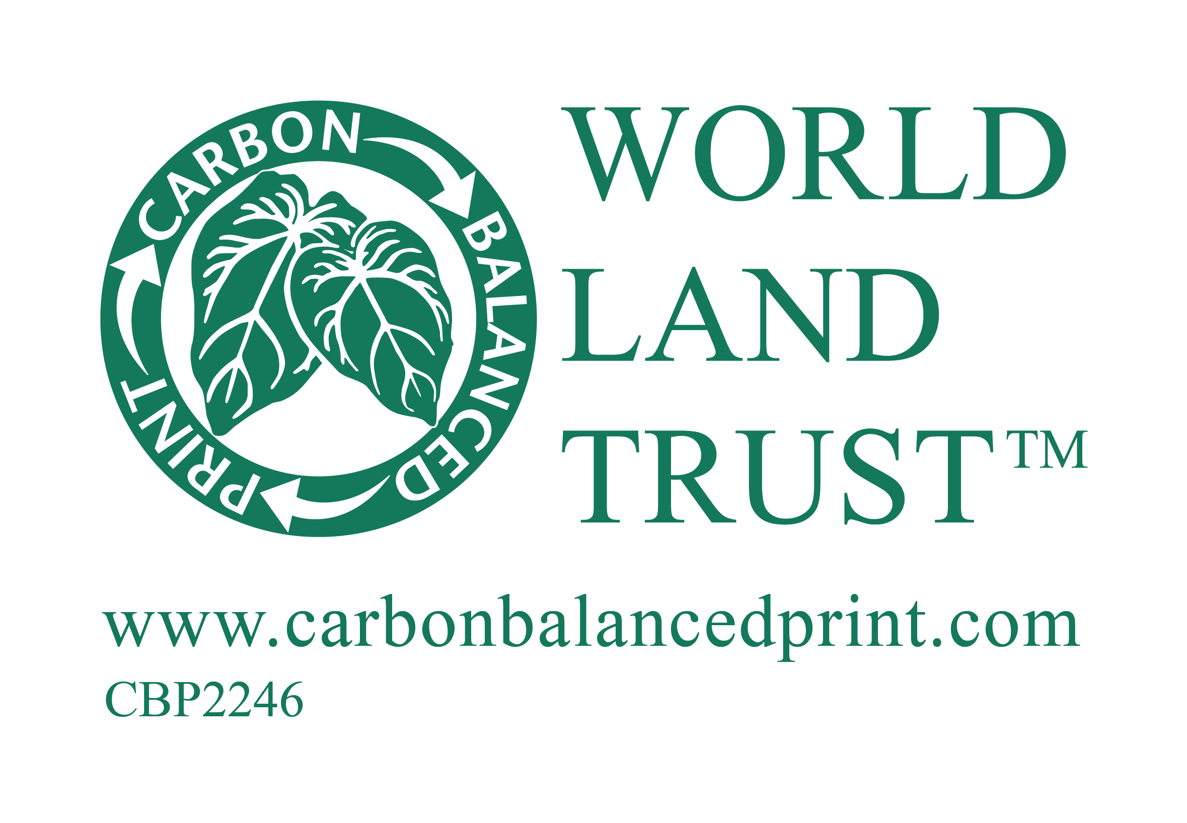 Carbon Balanced Print World Land Trust Logo